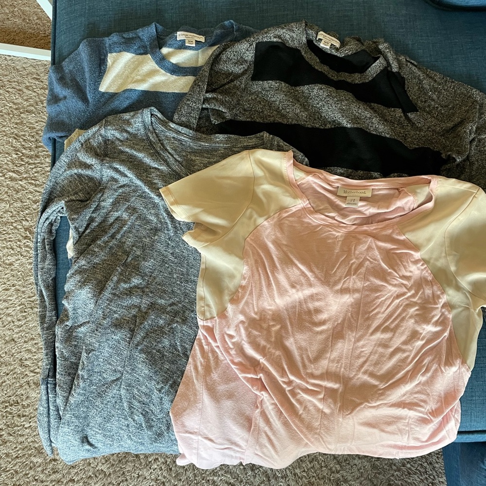4 size medium maternity tops (3 long sleeve and 1 short sleeve)